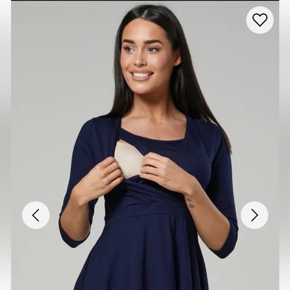 •MOTHERHOOD•NAVY BLUE MATERNITY EASY NURSING TOP MIDI DRESS SIZE XL EUC - Picture 3 of 10